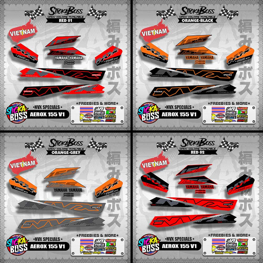 AEROX 155 V1 VIETNAM DECALS ( NVX SPECIALS )【WITH FREEBIES】