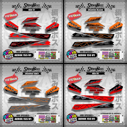 AEROX 155 V1 VIETNAM DECALS ( NVX SPECIALS )【WITH FREEBIES】