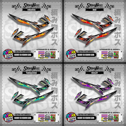 RAIDER 150 REBORN CARB DECALS ( SATRIA HOTWHEELS )【WITH FREEBIES】