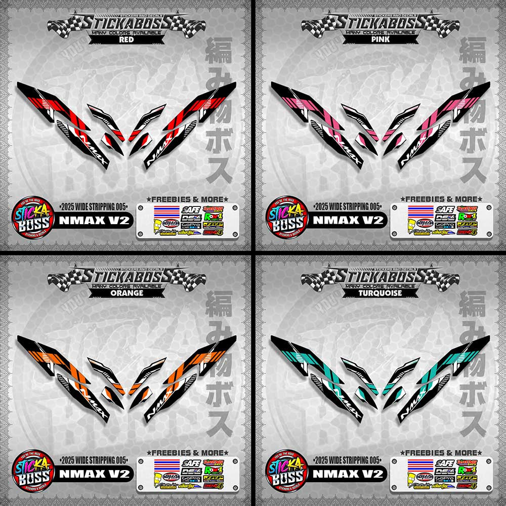 NMAX V2 INDO STICKER DECALS ( 2025 WIDE STRIPPING 005 )【WITH FREEBIES】