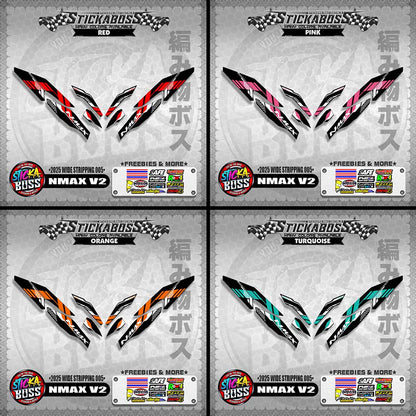 NMAX V2 INDO STICKER DECALS ( 2025 WIDE STRIPPING 005 )【WITH FREEBIES】