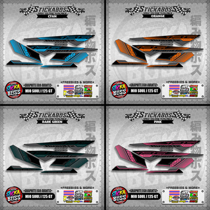 MIO SOUL I 125 GT STICKER DECALS ( GRAPHITE EGO AVANTIZ )【WITH FREEBIES】