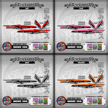 WAVE 100 THAILAND STICKER DECALS ( CAMO WAVE S MOTIF )【WITH FREEBIES】
