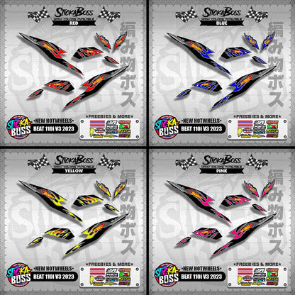 BEAT 110i V3 2023 DECALS ( NEW HOTWHEELS )【WITH FREEBIES】