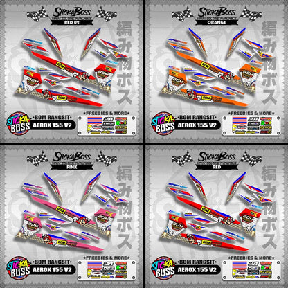 AEROX 155 V2 INDO DECALS ( BOM RANGSIT )【WITH FREEBIES】