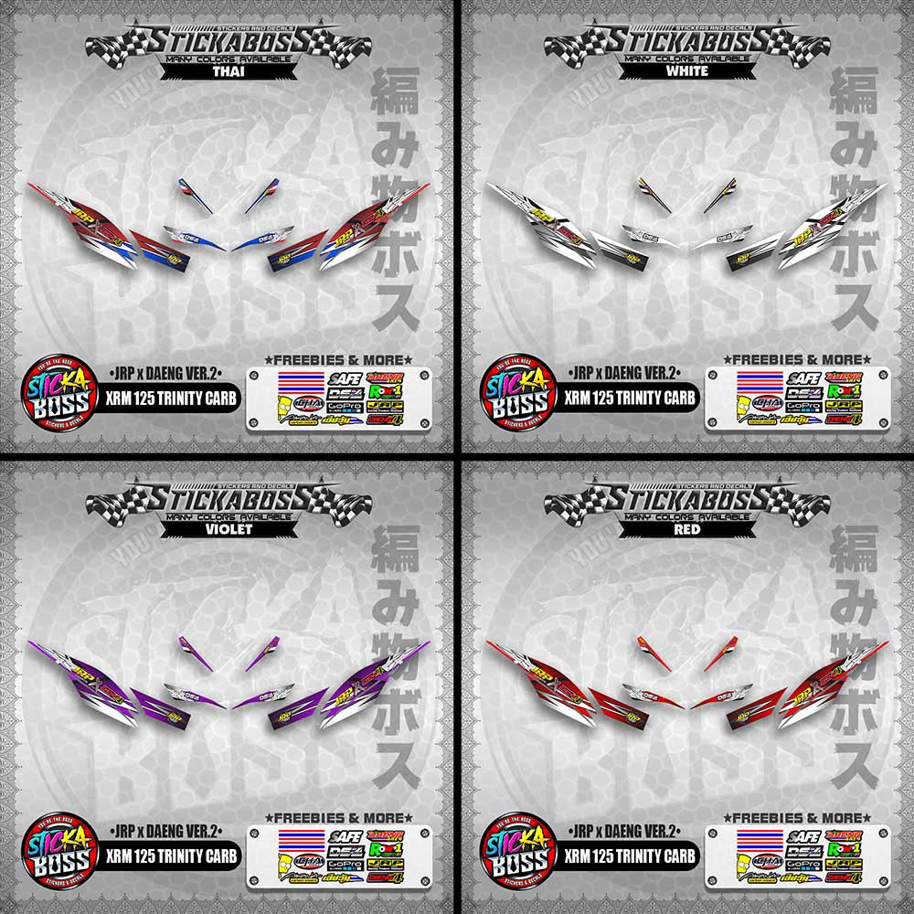Honda XRM 125 Trinity Carb Decals - (JRP x DAENG VER.2)【PREMIUM GLOSSY LAMINATED】