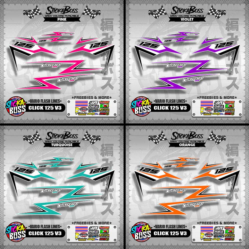 CLICK 125 V3 DECALS ( VARIO FLASH LINES )【WITH FREEBIES】