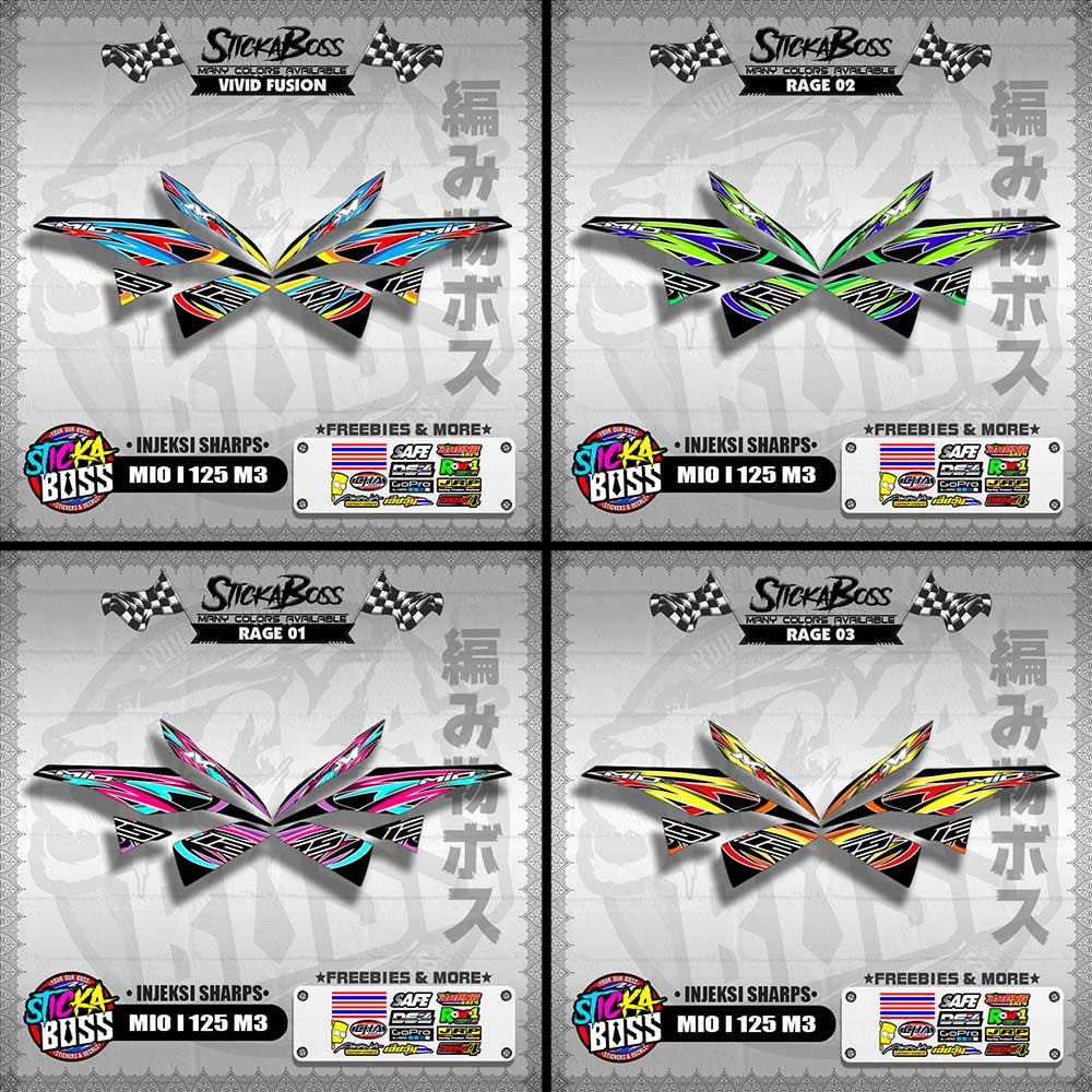 MIO I 125 M3 DECALS ( INJEKSI SHARPS ) [ PREMIUM GLOSSY LAMINATED ]【WITH FREEBIES】