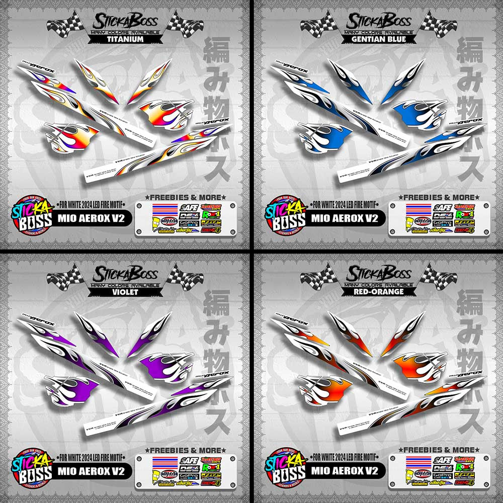 MIO AEROX V2 DECALS ( FOR WHITE 2024 LED FIRE MOTIF )【WITH FREEBIES】