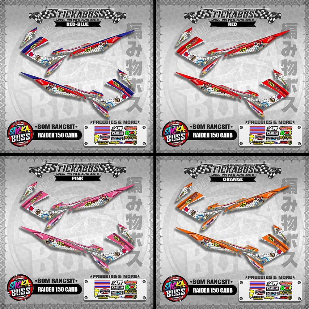 RAIDER 150 CARB INDO DECALS ( BOM RANGSIT )【WITH FREEBIES】