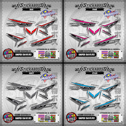 SNIPER 150 V1 / V2 MALAYSIAN DECALS ( CAMO EXCITER 01 )【WITH FREEBIES】MALAYSIA CONCEPT