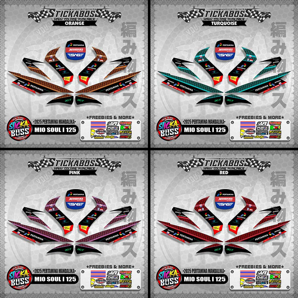 MIO SOUL I 125 STICKER DECALS ( 2025 PERTAMINA MANDALIKA )【WITH FREEBIES】