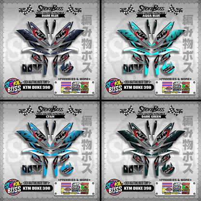 KTM DUKE 390 STICKER DECALS ( 2024 HALFTONE MOTIF TEMP 5 )【WITH FREEBIES】