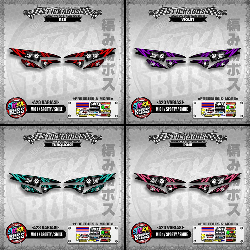 MIO 1 / SPORTY / SMILE INDO STICKER DECALS (A23 VARIASI)【WITH FREEBIES】