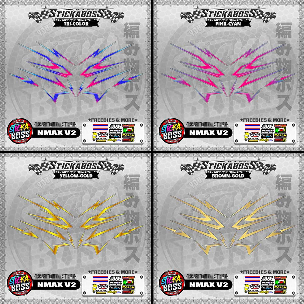 【PREMIUM UV PRINT】TRANSPARENT NMAX V2 STICKER DECALS ( 001 MINIMALIST STRIPPING )【WITH FREEBIES】