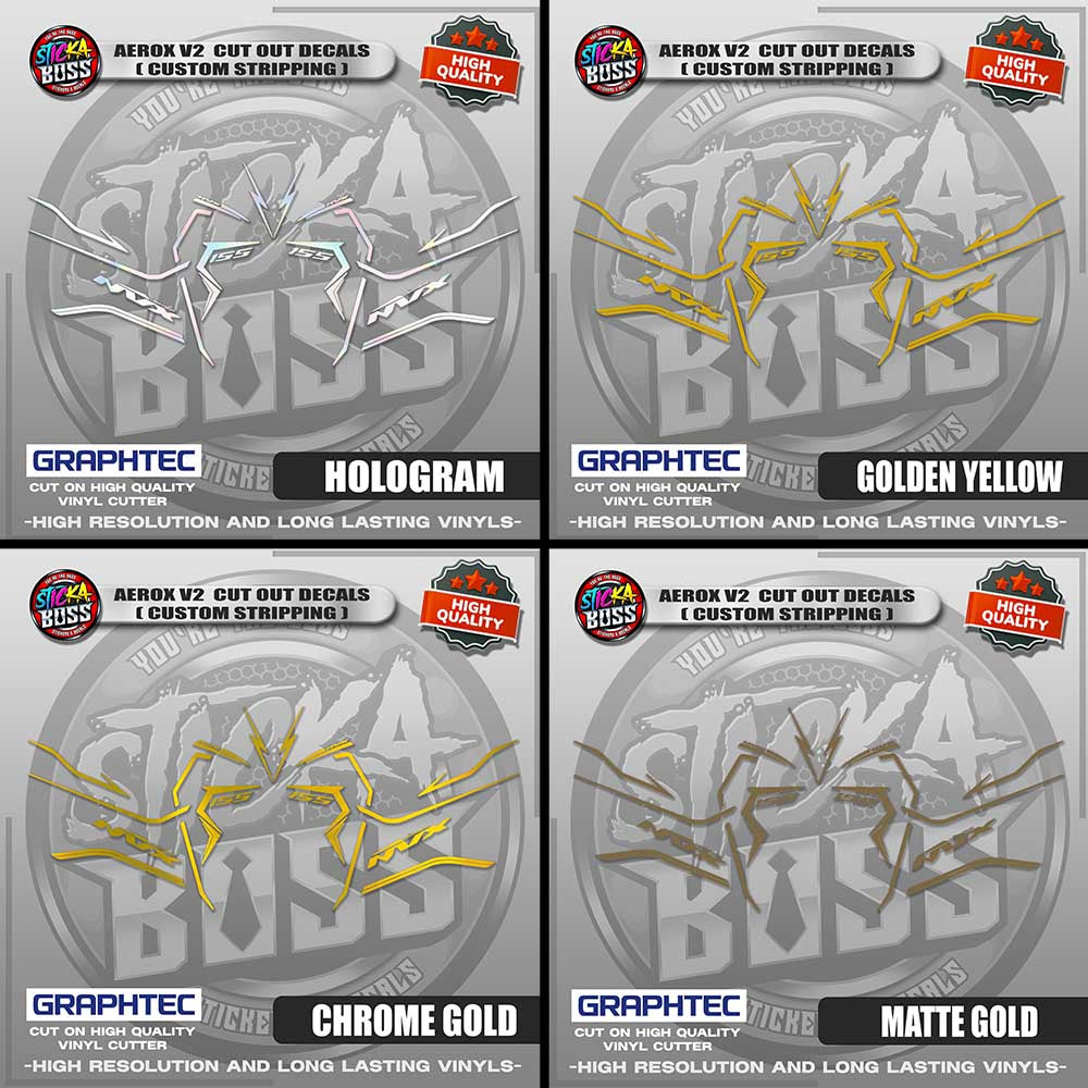AEROX V2 CUT OUT DECALS ( CUSTOM STRIPPING ) | VINYL WATERPROOF CUT-OUT STICKER DECALS