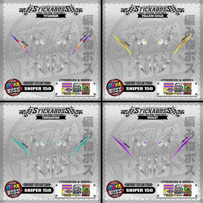 【PREMIUM UV PRINT】TRANSPARENT SNIPER 150 STICKER DECALS ( Y15ZR FLAME TITANIUM )【WITH FREEBIES】