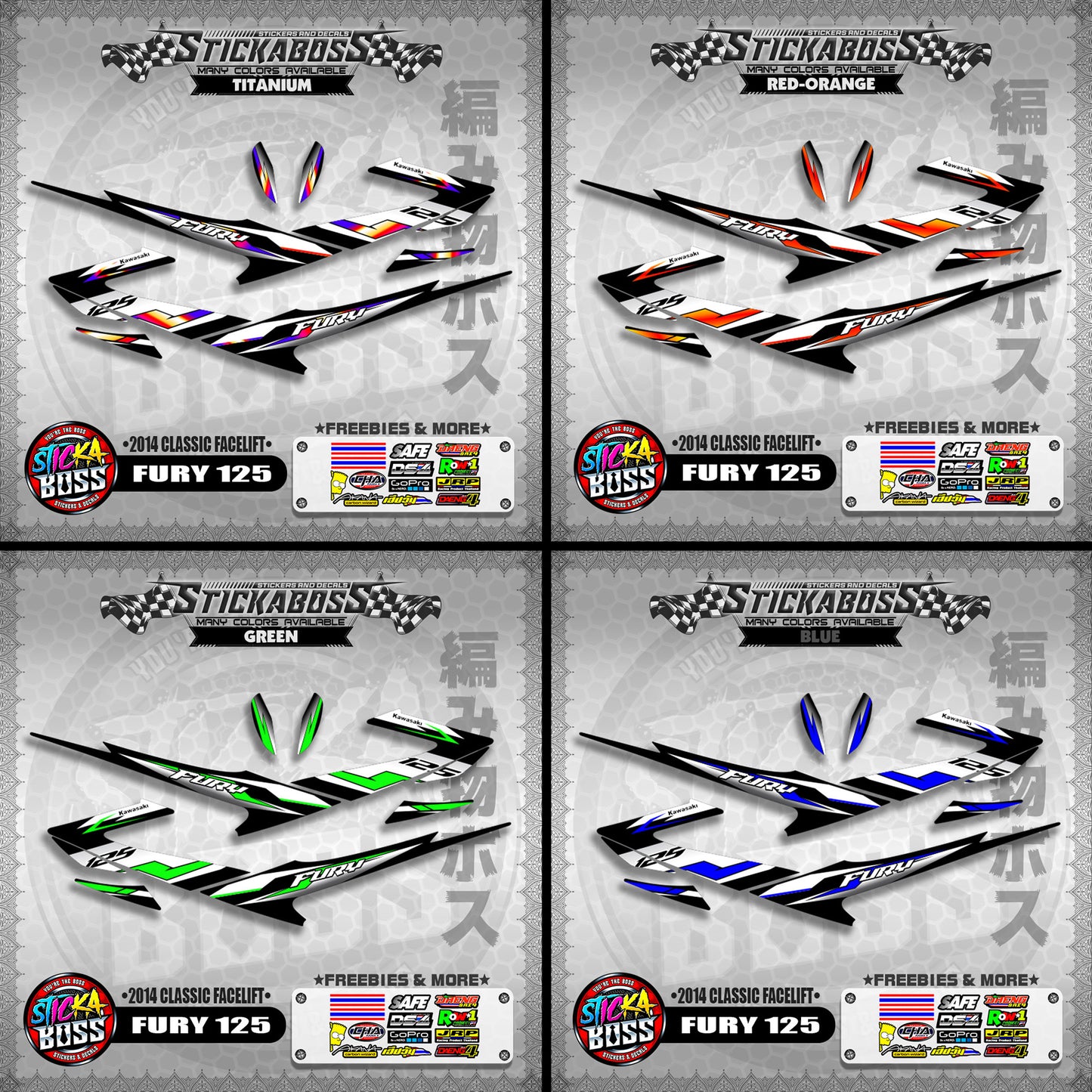 FURY 125 STICKER DECALS ( 2014 CLASSIC FACELIFT )【WITH FREEBIES】