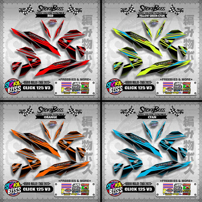CLICK 125 V3 DECALS ( VARIO MALAY-THAI 2023 )【WITH FREEBIES】
