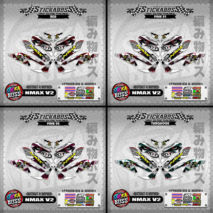 NMAX V2 STICKER DECALS ( ABSTRACT 41 INSPIRED )【WITH FREEBIES】