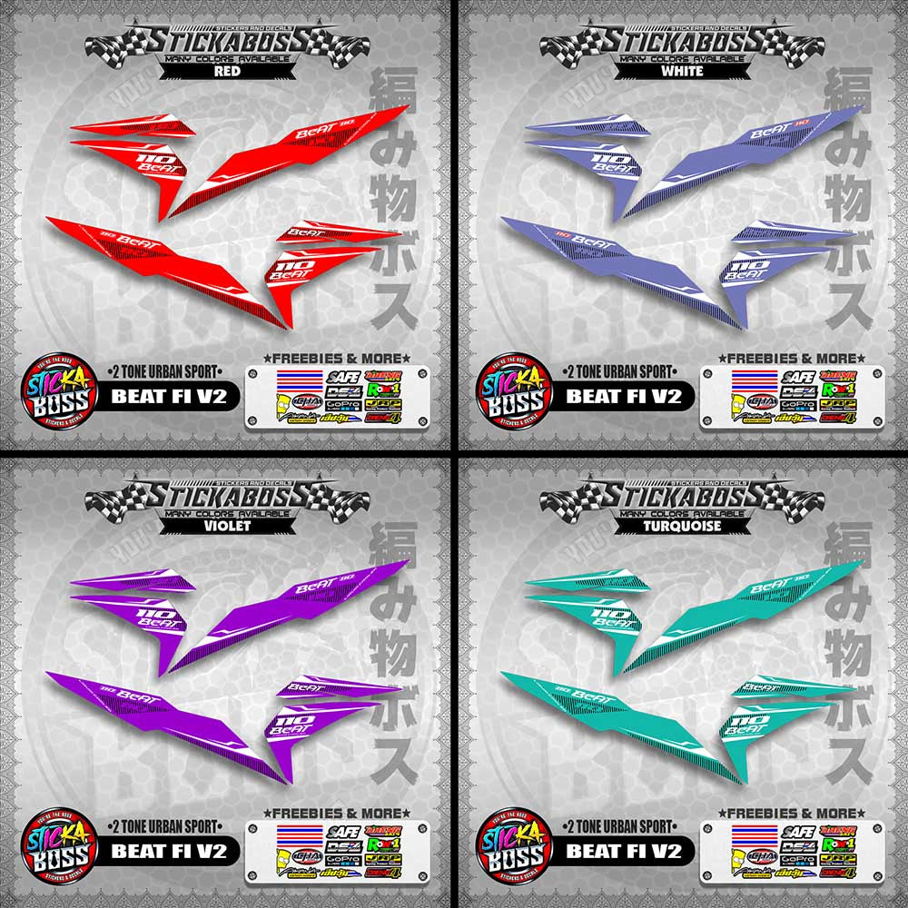 BEAT FI V2 STICKER DECALS ( 2 TONE URBAN SPORT )【WITH FREEBIES】