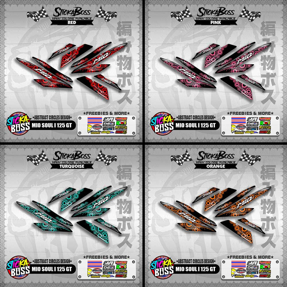 MIO SOUL I 125 GT DECALS ( ABSTRACT CIRCLES DESIGN )【WITH FREEBIES】