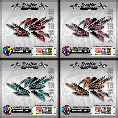 MIO SOUL I 125 GT DECALS ( ABSTRACT CIRCLES DESIGN )【WITH FREEBIES】