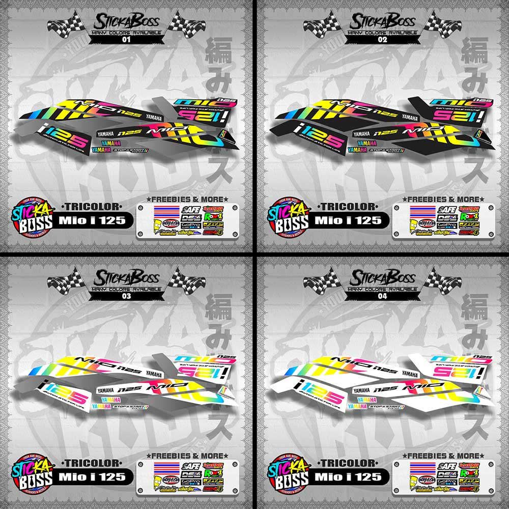 MIO I 125 STOCK DECALS ( 2019 ) [TRICOLOR]【WITH FREEBIES】
