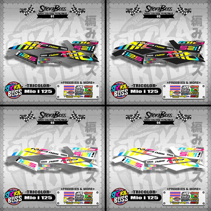MIO I 125 STOCK DECALS ( 2019 ) [TRICOLOR]【WITH FREEBIES】