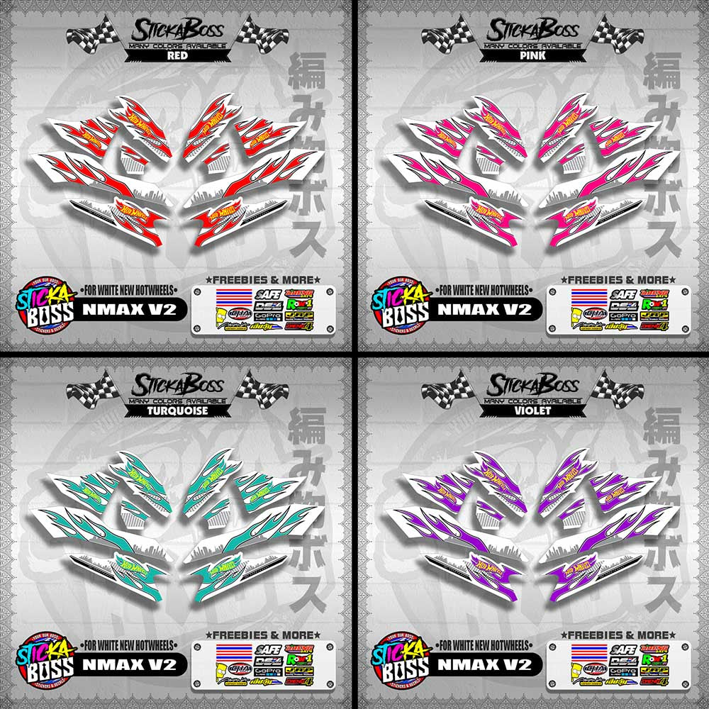 NMAX V2 DECALS ( FOR WHITE NEW HOTWHEELS )【WITH FREEBIES】