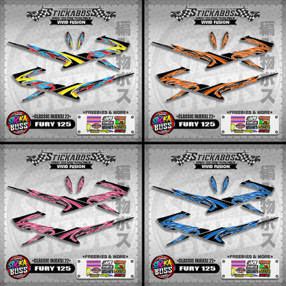 FURY 125 STICKER DECALS ( CLASSIC INJEKSI 22 )【WITH FREEBIES】