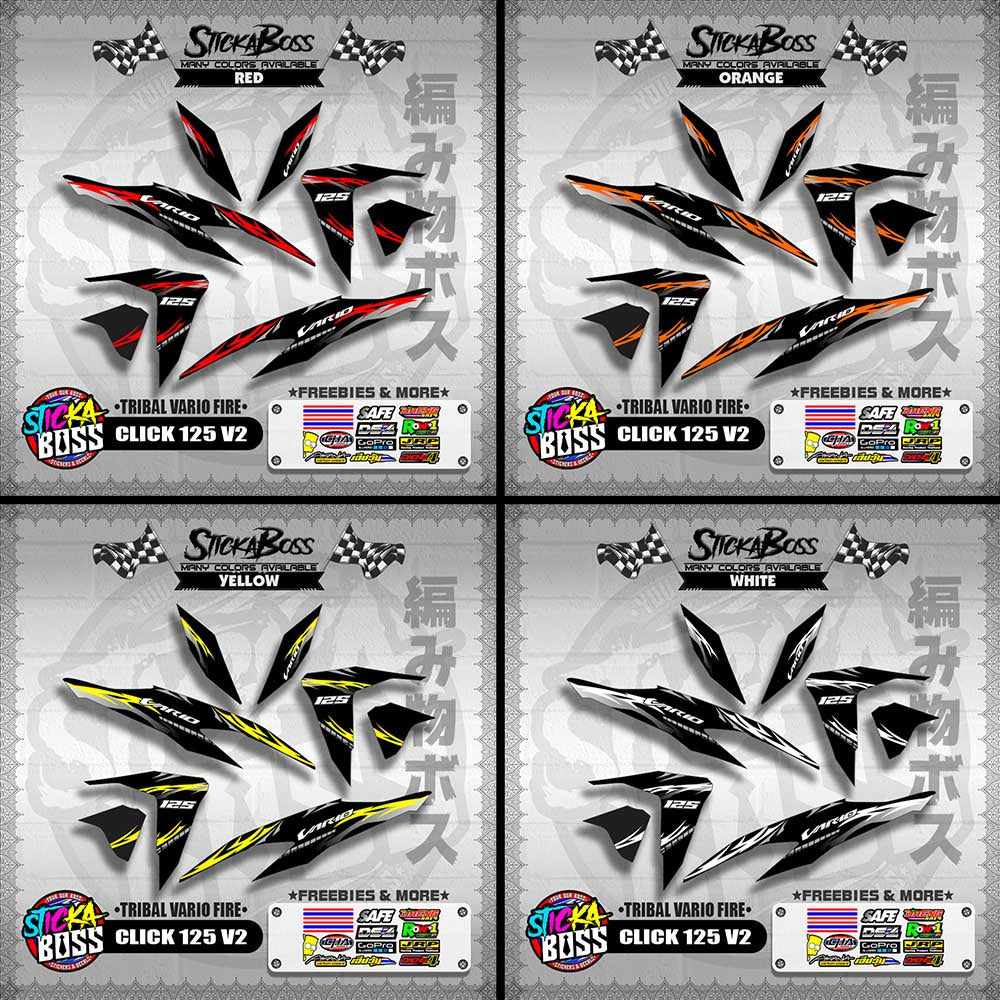 CLICK 125 V2 DECALS ( TRIBAL VARIO FIRE ) 【WITH FREEBIES】