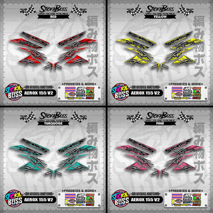 AEROX 155 V2 DECALS ( JDM HAYABUSA HONEYCOMB )【WITH FREEBIES】