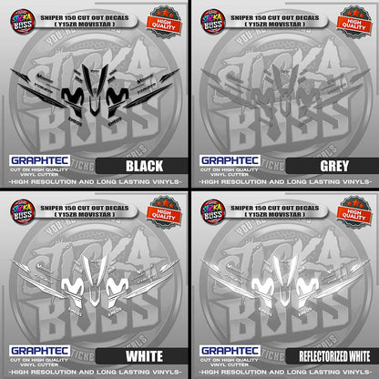 SNIPER 150 CUT OUT DECALS ( Y15ZR MOVISTAR ) | VINYL WATERPROOF CUT-OUT STICKER DECALS