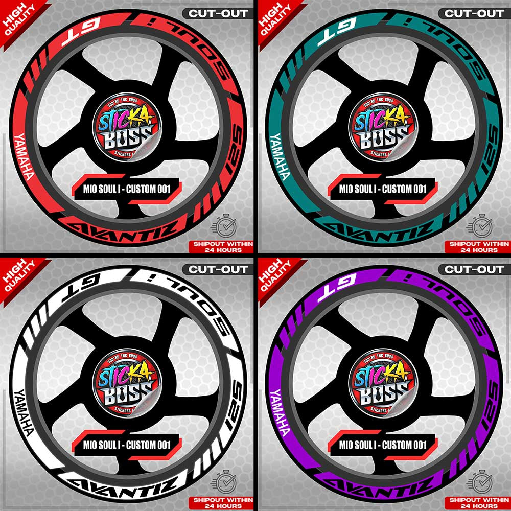 MIO SOUL I 125 MAGS STICKER SET  ( 2 MAGS ) - CUSTOM 001 | VINYL WATERPROOF CUT-OUT DECALS