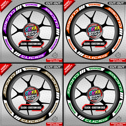 CLICK 125 MAGS STICKER SET  ( 2 MAGS ) - CUSTOM 003 | VINYL WATERPROOF CUT-OUT DECALS