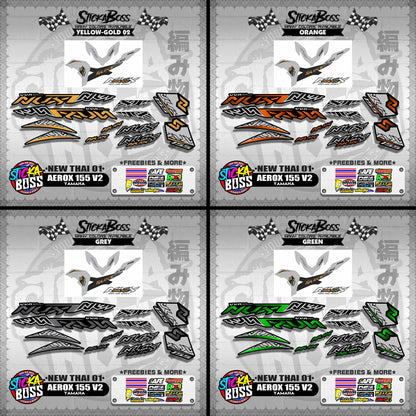 AEROX 155 V2 DECALS ( NEW THAI 01 )【WITH FREEBIES】