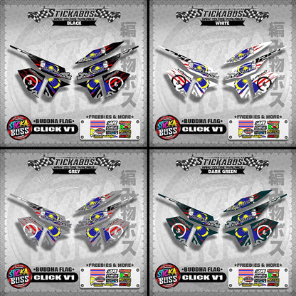 CLICK V1 MALAYSIAN STICKER DECALS ( BUDDHA FLAG )【WITH FREEBIES】