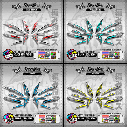 CLICK 125i / 150i V2 DECALS ( STYLIZED VARIO )【WITH FREEBIES】