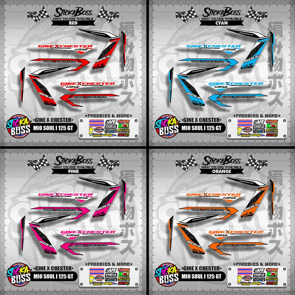 MIO SOUL I 125 GT DECALS ( GINE X CHESTER )【WITH FREEBIES】