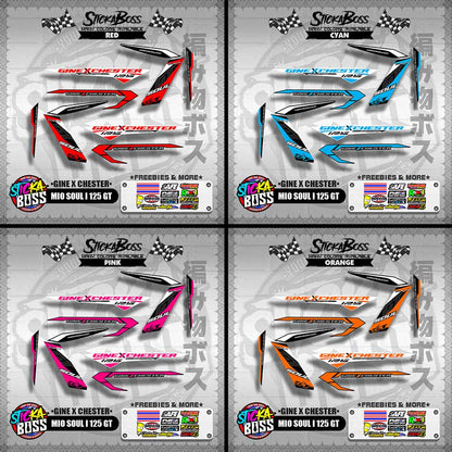 MIO SOUL I 125 GT DECALS ( GINE X CHESTER )【WITH FREEBIES】