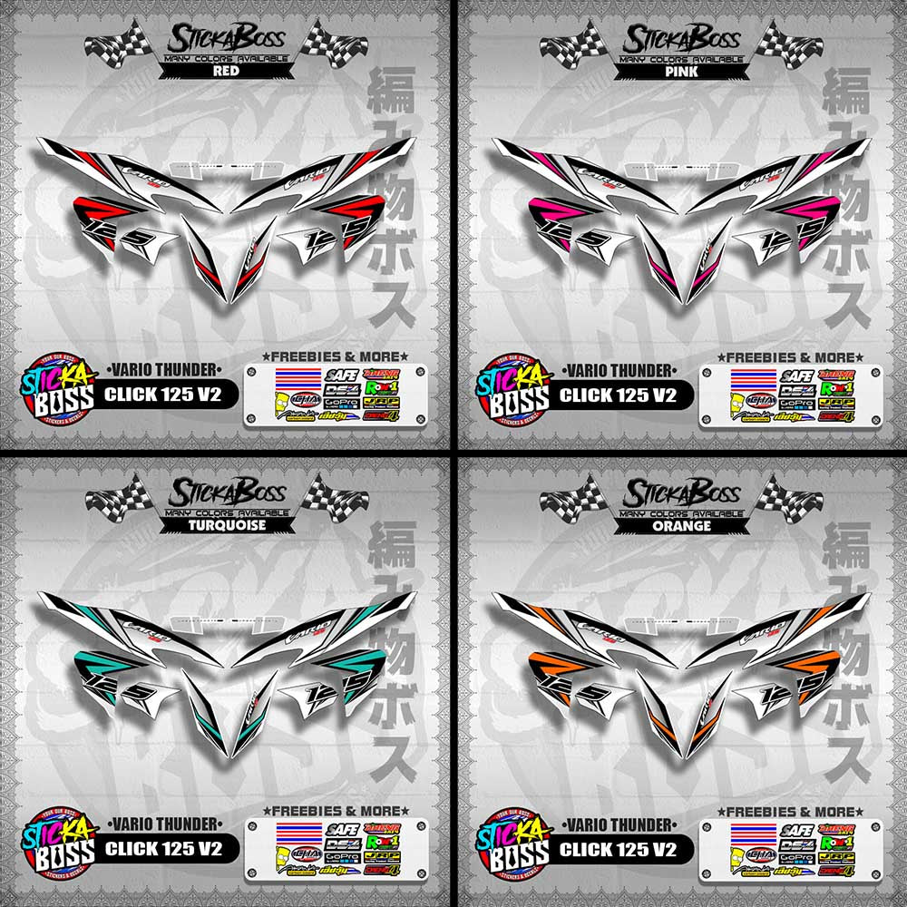 CLICK 125 V2 DECALS ( VARIO THUNDER )【WITH FREEBIES】