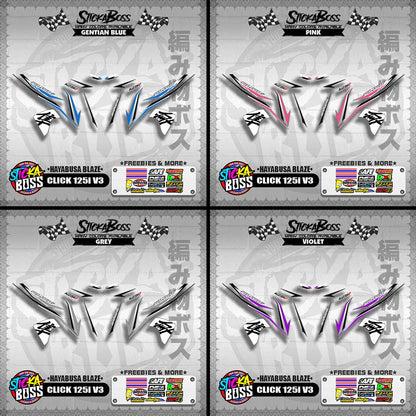CLICK 125i V3 DECALS ( HAYABUSA BLAZE )【WITH FREEBIES】