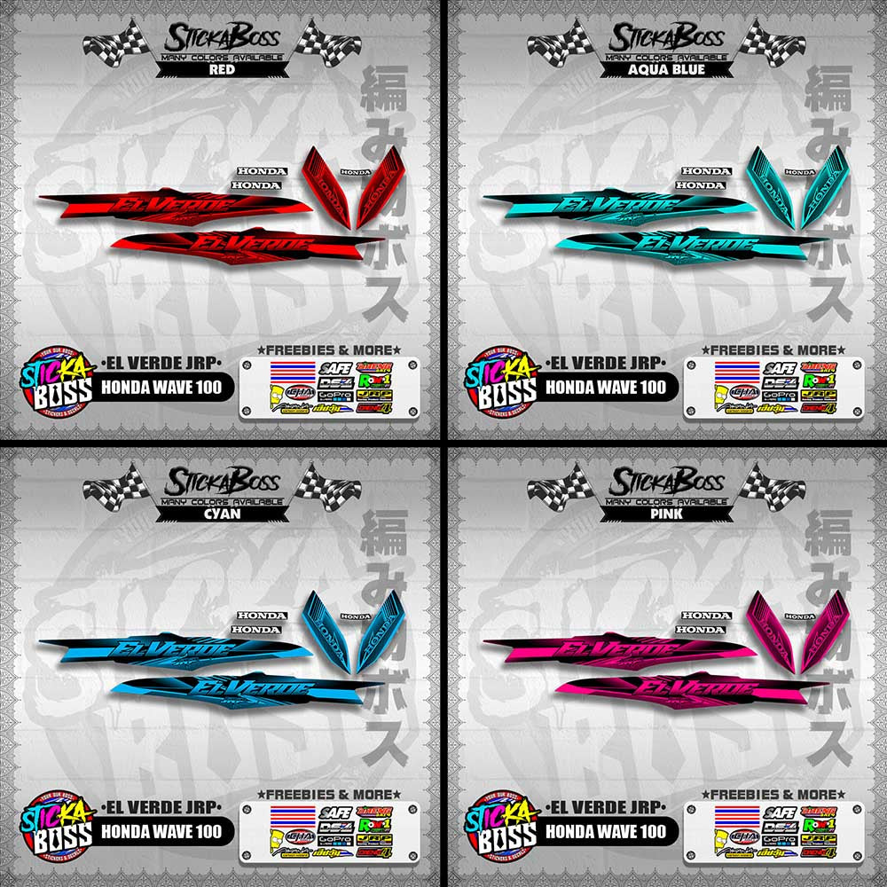 HONDA WAVE 100 DECALS ( EL VERDE JRP )【WITH FREEBIES】