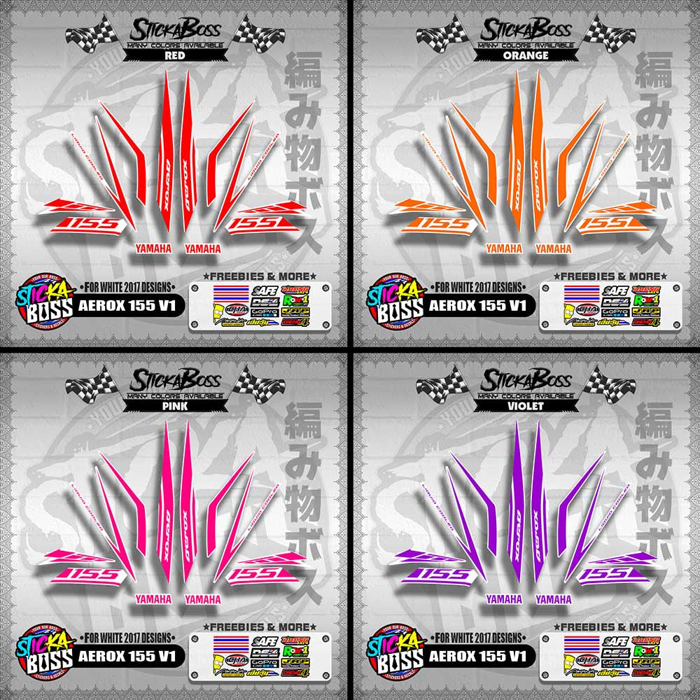 AEROX 155 V1 STOCK DECALS ( FOR WHITE 2017 DESIGNS ) 【WITH FREEBIES】