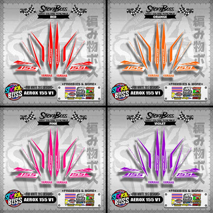 AEROX 155 V1 STOCK DECALS ( FOR WHITE 2017 DESIGNS ) 【WITH FREEBIES】