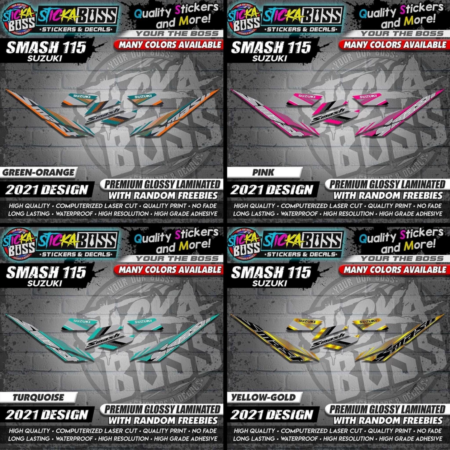 Suzuki Smash 115 Stock Decals ( 2021 DESIGN )【WITH FREEBIES】