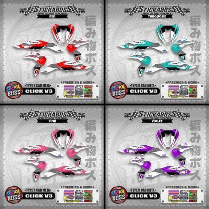 CLICK V3 AUTO CONCEPT STICKER DECALS ( TYPE R CAR META )【WITH FREEBIES】