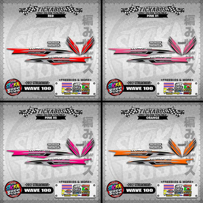 WAVE 100  STICKER DECALS ( 2012 STREAKWAVE ) 【WITH FREEBIES】