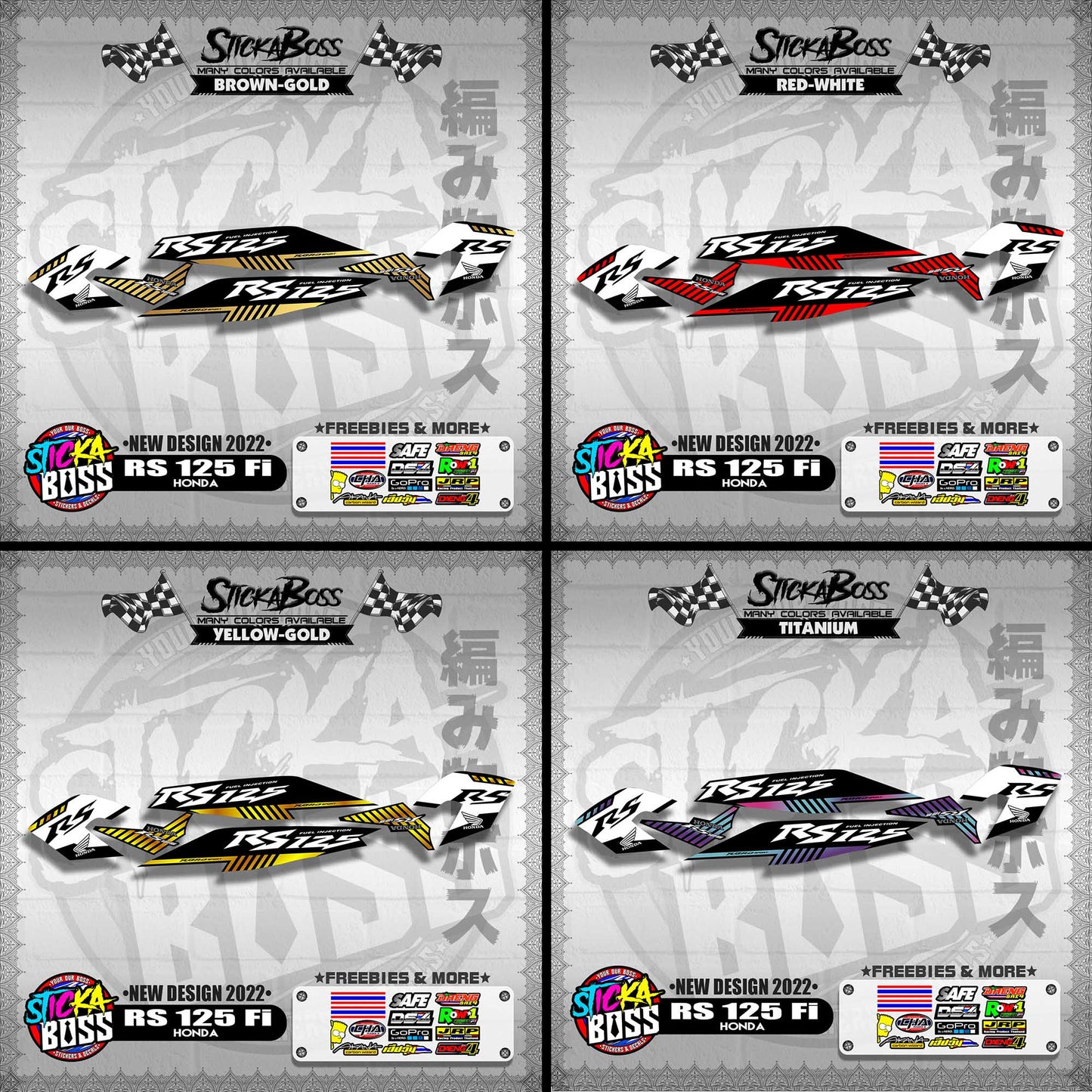 RS 125 Fi DECALS ( NEW DESIGN 2022 )【WITH FREEBIES】